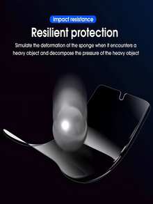 极简隐私防窥水凝胶膜 2片装 适用于华为/荣耀手机 光滑油层 防刮自动修复 防爆防刮 简单易贴 防窥保护膜 软膜 非玻璃 春季礼物 - 黑色 - 查看 6