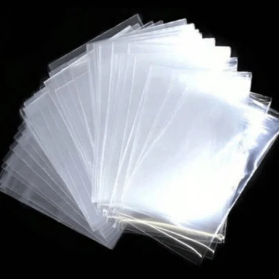 100/200pcs Transparent Plastic Card Storage Bags, Self-Adhesive Seal Bags, Card Collection Sleeves, Football Game Card Protectors, Trading Card Storage Boxes, Clear PVC Pocket Organizers, Display & Collection Tools, Suitable For Sports Fans, Collectors, Office Organization