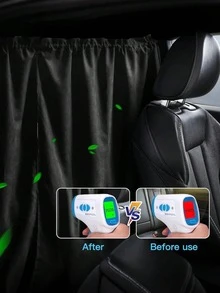 通用型汽车隔断及侧帘套装 – 黑色隐私隔断，带遮阳、防紫外线和隔热功能 – 易于安装，采用挂钩和魔术贴，适用于轿车、SUV、面包车、卡车，遮光隐私帘 - 遮陽簾 - 查看 6