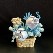 Ramo de flores preservadas para armar con bloques, un regalo para el Día de la Madre, Día de los Enamorados, Acción de Gracias - Multicolor - Ver 4