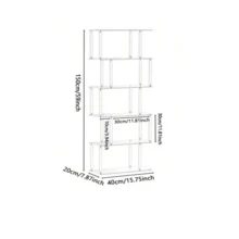 Kệ sách hình học bằng acrylic, kệ sách hình chữ S trong suốt, kệ sách mở hiện đại, phù hợp cho phòng khách, phòng ngủ, văn phòng. - Trong suốt - Xem 15