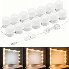 FIONESO Makeup Vanity Desk With Mirror & Lights For Valentine Day Gifts, Vanity Desk With 5 Drawers & Storage Shelves, Vanity Table, 3 Color Modes & Adjustable Brightness Dressing Table, Bedroom, White - 白色 - 查看 9