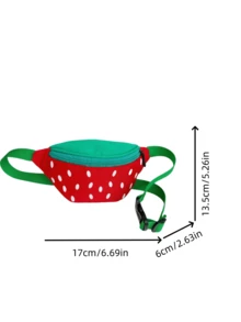 1个男女通用西瓜图案尼龙拉链可爱胸包/腰包/斜挎包，适合日常四季使用 - A - 查看 4