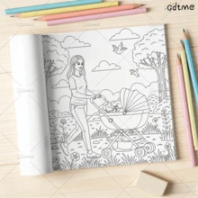 GDTME Eternal "Mother's Love", 24 Pages Thick Opaque Single-Sided Printing, Interesting Patterns, Relax Your Mind, Warm Life, Easter, Mother's Day Gift, Gift For Friends, Office Supplies, Back To School Gift, School Supplies, Painting Book For Best Friends, Office Supplies, School Supplies - JZ-0596 - View 7