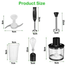 SOKANY 4-In-1 500W Hand Blender Set, Includes Blending Wand, Whisk, Chopper And Measuring Cup, Speed Adjustable For Food Processing And Baby Food Preparation - EU C Type Plug(220-240V) - View 10