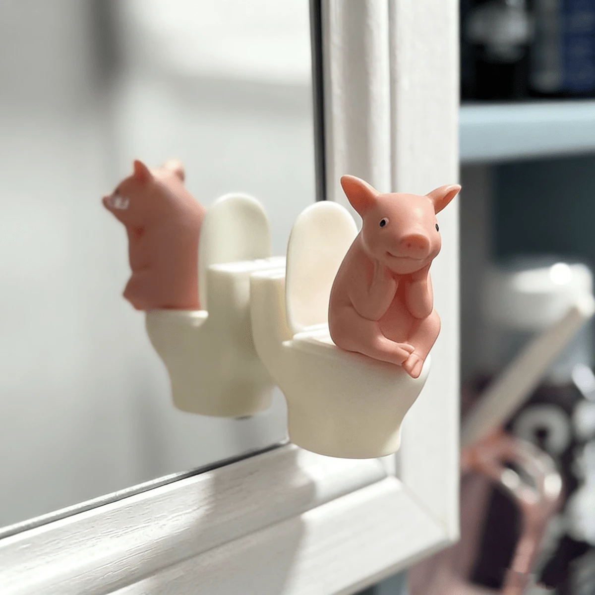Mini figura decorativa de cerdo pensativo para el hogar, adorno de casa de muñecas, decoración de escritorio creativa, accesorio de coche, pequeño regalo de juego de mesa de cumpleaños - Multicolor - Ver 1