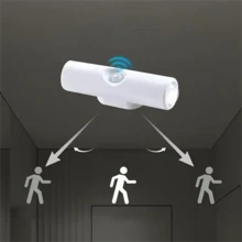 1个/2个/4个LED人体感应灯,LED人体感应台阶灯,三色LED壁灯,双头夜灯,带可调节三色灯光,磁吸式台阶灯,适用于入口、床头、书桌、衣柜(400mAh)(按钮颜色随机发货) - 彩色 - 查看 7