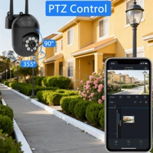 BoyKeep 1 pieza Cámara de inalámbrica 1080P HD 5G WIFI, vista panorámica de 360°, visión nocturna infrarroja, detección de movimiento humano, audio bidireccional, acceso remoto, cámara de monitoreo del hogar interior, negro, instalación fácil - Negro - Ver 3