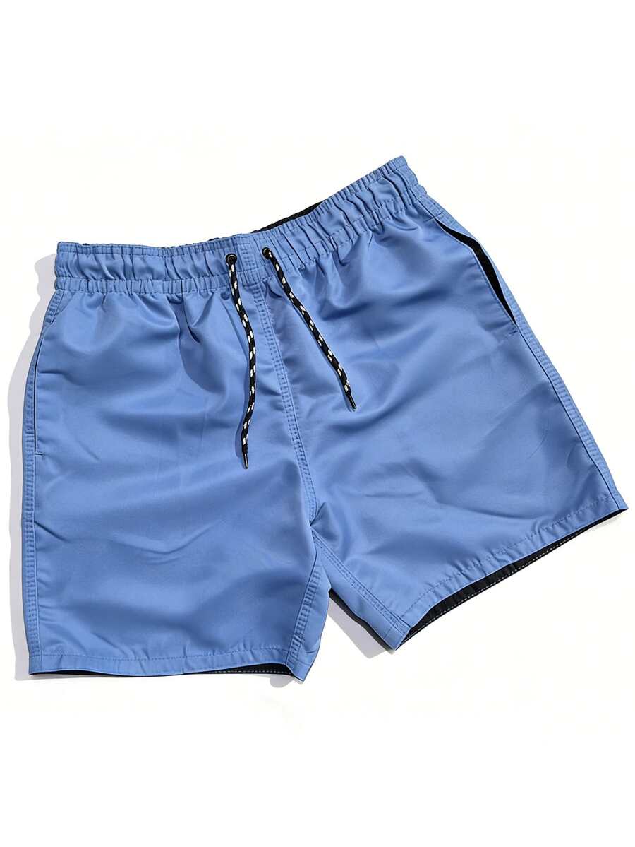Men's Gym Shorts, High-Stretch, Smooth Tactel Fabric. - 淺色水洗藍 - 查看 1