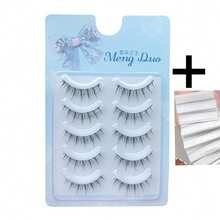 10片/套，浓密自然的假睫毛，纤长卷翘设计，适合初学者，可重复使用。 - 濃密款 - 查看 12