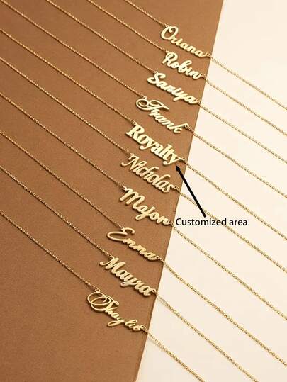 Collar con nombre personalizado, joyería de acero inoxidable, personalizado, elegante, sencillo, colgante de caligrafía hecho a mano, adecuado tanto para niños como para niñas, accesorio versátil para la ropa de todos los días, perfecto como regalo para el Día de la Madre, cumpleaños, San Valentín, Halloween y Navidad, un gran regalo para tu novia.