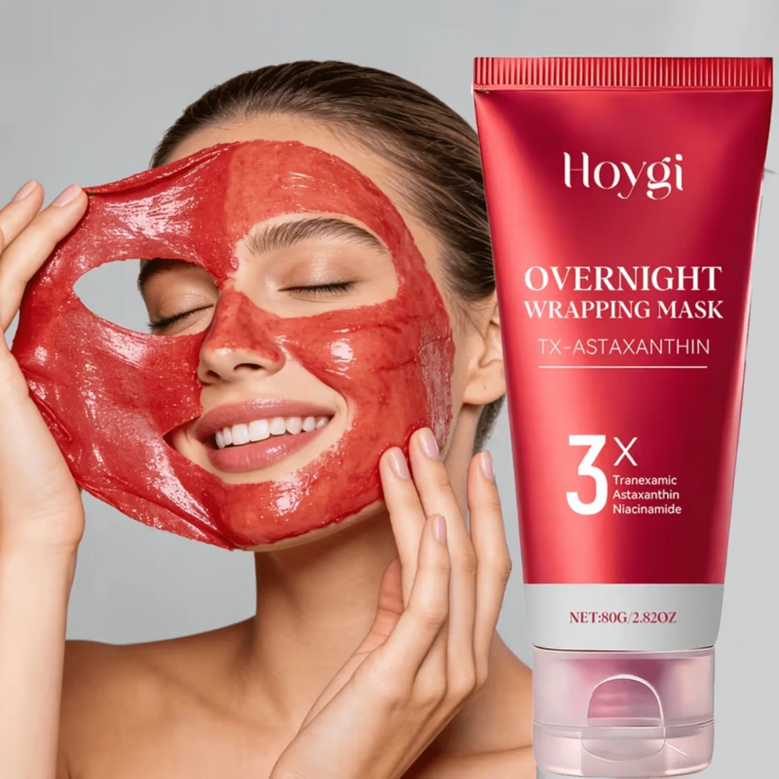 虾青素撕拉式面膜，含烟酰胺，日常保湿补水，提亮肤色，夜间使用撕拉式面膜 - 撕拉麵膜 - 查看 1