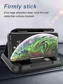 碳纤维纹理车载手机支架 – 三角度可调，防滑硅胶底座，通用型，适用于及大多数智能手机（4.7英寸-6.8英寸），粘性防滑垫遮阳折叠导航手机支架，仪表盘及中控台夹式手机支架 - 手機支架 - 查看 6
