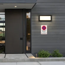 Placa de metal com aviso "Proibido Estacionar", 30,5 x 20,3 cm (12 x 8 polegadas), ideal para decoração de parede, uso externo, em casa, garagem, restaurante, bar e café. Texto em inglês: "Estacionamento Proibido". Notificação e decoração eficazes. - Multicolorido - Ver 3