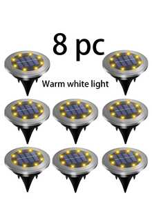 8入組太陽能地埋燈,防水地埋燈,戶外圓形草坪燈。太陽能供電,適用於花園、草坪、居家、庭院、小徑和車道照明,路徑裝飾、草坪、派對、婚禮、節日和生日。 - 太陽能地埋燈 - 查看 15
