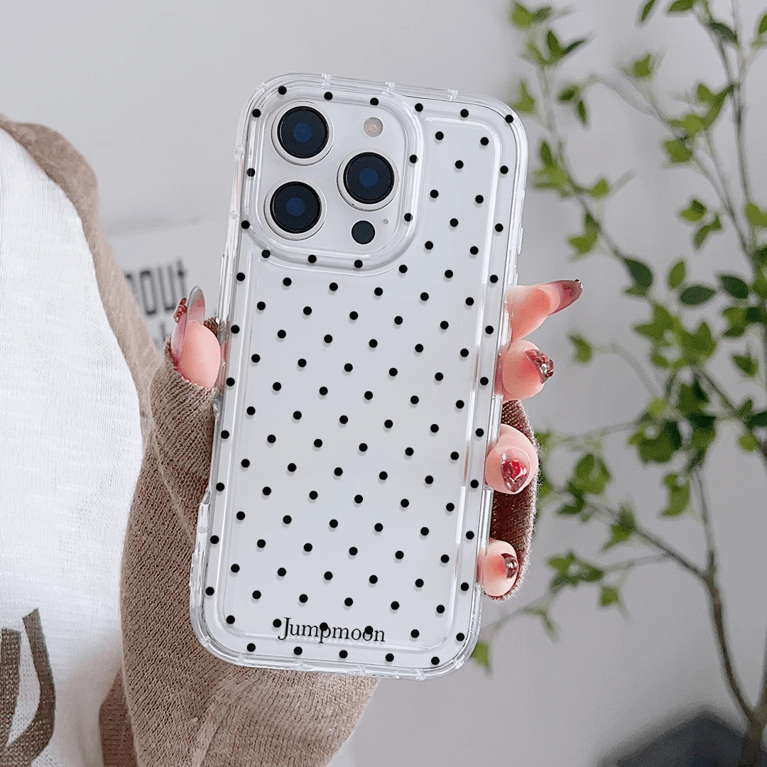 Minimalist Polka Dot Anti-Drop Phone Case Compatible With Apple 15 Pro Max, 16 Pro Max, XS, 11, 12, 12 Mini, 13, 14, 15, 16, 16 Pro Max, 15 Pro, 13 Pro Max, 17, 17 Air, 17 Pro Max And Android Phones A54 5G, A52, A14, A15, A12, S22, S21, A33 5G, Galaxy A50, S24, S23, Galaxy S10 5G, A32 5G, Galaxy A55 5G, S10, Galaxy S23 Ultra, A53 5G, A05, S25, Galaxy A24 4G, Gifts For Men And Women - Clear - View 1