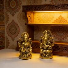 1pc Southeast Asian Resin Sculpture, Home Decor Figurine - Sweep Gold - View 4
