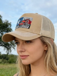 JZML 1pc Unisex Letter Embroidered Trucker Cap - A - View 6