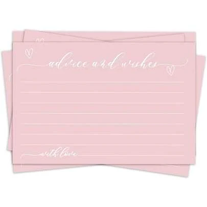 4x6英寸简约粉色祝贺卡，适用于婚礼、毕业典礼、生日派对装饰