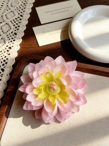 1个柔美大丽花发夹，布艺人造花侧夹，复古奢华枕部发饰，适合春夏度假风，多种颜色可选，甜美女孩拍照道具，逼真3D花朵侧夹，柔美气质发夹，爪夹 - 漸層 - 查看 5