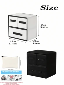 Drawer Storage Cabinet, Fabric Storage Box, Clothing Organizer Box, Household Storage Container, Modern Minimalist Solid Color Style, Classic Black And White Contrast Trim, No Redundant Patterns, Extremely Elegant And Versatile, Suitable For Nordic, Japanese, And Wabi-Sabi Home Decor Styles, Fits Wardrobe Interior, Desk, Shelves, Entryway, Window Sill, Ideal For Small Spaces, Rental Homes, Student Dorms - View 9
