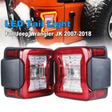 For JK 2007-2018 LED Tail Light Taillight Assembly Rear Lamps Brake Reverse Light Daytime Running Lights 2pcs - 2pcs - View 2