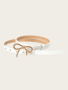 1pc Elegant Bow Tie Casual Bohemian Retro PU Leather Belt, Suitable For Summer, School, Autumn, Halloween - Multicolor - View 6