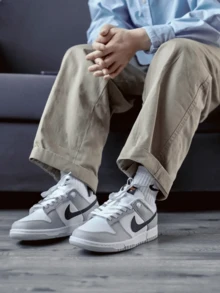 Nike Dunk LOW RETRO 舒适百搭薄底防滑耐磨低帮运动鞋，男女通用，白色 - 白色 - 查看 7
