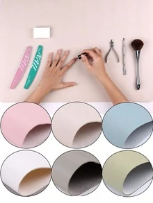 1 tấm lót bàn làm móng dày, chống thấm nước và chống trượt, thích hợp cho tiệm nail và sử dụng tại nhà, vệ sinh khu vực làm đẹp, tự làm sản phẩm nail, dụng cụ làm móng. - Nhiều màu - Xem 5