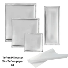 五合一热压枕套装：包含 4 个 PTFE 热压枕和 1 张纸——适用于 T 恤、连帽衫、包袋、手套以及其他难以熨烫的物品，例如带有接缝、拉链、纽扣或带子的物品，可有效转印图案并防止表面损伤。 - 5合1 - 查看 10