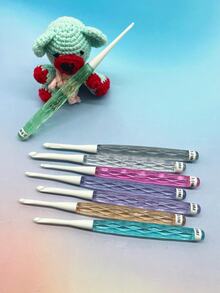 8pcs Colorful Crystal Crochet Hook Set, 2.5-6.0mm 8 Sizes, Highly Attractive Smooth Ergonomic Handle, Suitable For Crochet Dolls, Blankets, DIY Gifts, Holiday Crafts - Crystal Shank Crochet Hook - View 5