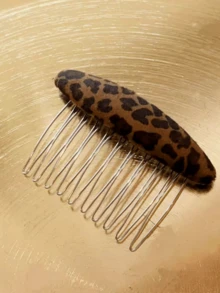 1件韩式时尚豹纹发梳，美发造型工具，倒梳梳，发夹，发卡，发饰，发爪夹 - 彩色 - 查看 7