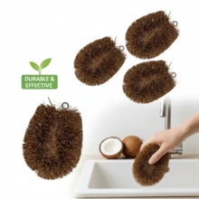 EKOSECRET Premium Coconut Fiber Brush, Cleaning Brush With Hanging Ring For Cleaning Pots And Pans, Dishes, And Other Kitchenware; A Natural Detergent. Cleans Effectively And Is Durable. - B-Dark Brown - View 5