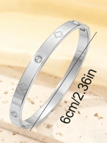 2026 Versatile Minimalist Elegant Luxury Sparkling Starry Bracelet, Essential Jewelry For Daily And Party Wear - Silver - View 4