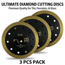3片装 4.3英寸/4.5英寸/5英寸金刚石锯片，适用于切割瓷砖、大理石、花岗岩，超薄涡轮网状边缘切割轮 - 鑽石鋸片 - 查看 9