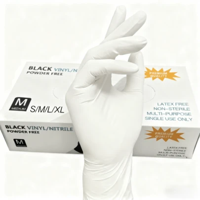 Guante de nitrilo blanco sin látex, de dedo completo, protector para pintura acrílica y dibujo
