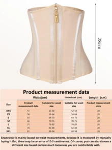 1 st midjebandage med dragkedja framtill, kompression och bustier, shapewear för kvinnor - Aprikos - Visa 2