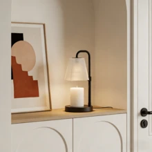 QUIGO Candle Warmer Lamp With Timer Electric Wax Warmer For Scented Wax Melt Warmer Melter For Jar Candles Touch And Remote Control Dimmable Ajustable Height Gifts For Women 1 Bulbs, Frossted Glass - 查看 8