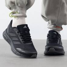 adidas DURAMO X 舒適百搭 低筒跑步鞋 男女同款 黑色 - 黑色 - 查看 2