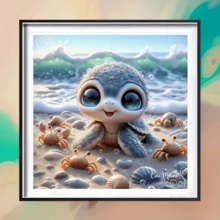 Bộ tranh đính đá hình rùa biển hoạt hình mới, tranh khảm đá pha lê 5D tròn, thích hợp làm quà tặng thủ công, trang trí phòng khách, phòng ngủ, lễ Eid Al-Adha, các dịp lễ lớn, Ngày của Cha, Ngày của Mẹ, đám cưới, Ngày Quốc tế Lao động, Lễ Phục sinh, Giáng sinh, Ngày Valentine, không khung. - Xem 3