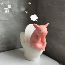 Mini figura decorativa de cerdo pensativo para el hogar, adorno de casa de muñecas, decoración de escritorio creativa, accesorio de coche, pequeño regalo de juego de mesa de cumpleaños - Multicolor - Ver 6