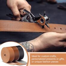 1 rollo de correa de piel sintética, 3 anchos: 1,25 cm, 2,5 cm, 5 cm, 1,8 mm de grosor, 180 cm de longitud, adecuado para proyectos hechos a mano, manualidades DIY y fabricación de cinturones - Multicolor - Ver 5