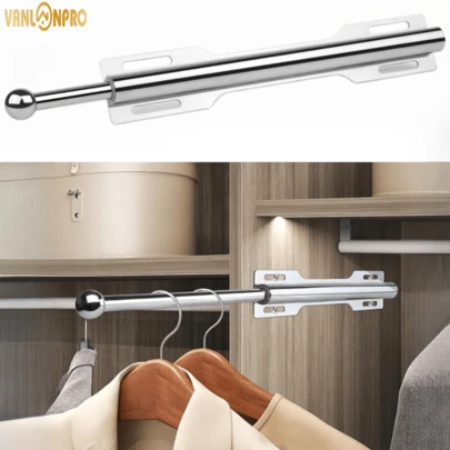 12-Inch Retractable Closet Rod, Standard Expandable Closet Rod, Organizer Rack, Pant Rack, Storage Clothes Hanger