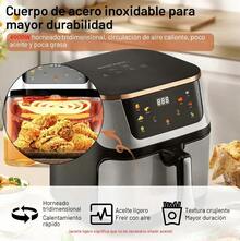 Esta freidora de aire eléctrica de gran capacidad de 13,5 L y 4000 W cuenta con una pantalla táctil inteligente y ventana, funciones multifuncionales de cocción sin aceite y permite preparar deliciosos platos como patatas fritas crujientes. Equipada con un enchufe estándar de 110-130 V, también puede hornear y calentar. Rápida y fácil de usar, permite preparar comidas saludables fácilmente, ideal para familias y un regalo ideal para el Día de la Madre, Pascua y otras festividades. - Tipo de Enchufe A USA (110-127V) - Ver 2