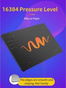 Esta tableta gráfica ultradelgada de 10 pulgadas cuenta con 6 botones de acceso rápido y un lápiz pasivo sensible a la presión con 16,384 niveles de sensibilidad (incluye 8 puntas de repuesto y un adaptador OTG). Es compatible con Windows XP/7/8/10, macOS 11.0+ y Android 5.0+, lo que la hace ideal para dibujar, diseñar y dar clases en línea. Su atractivo empaque la convierte en el regalo de Navidad perfecto para familiares y amigos. - Negro - Ver 2