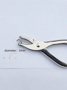 1个单孔打孔器，省力金属打孔器，圆孔打孔钳，一次最多可打8张纸！ - 圓形孔徑 - 查看 13