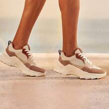 Women's Modern Platform Sneakers, Comfortable For Everyday Casual Wear, Stylish, Vacation, Lace-Up, Party, Office, Outdoor - 焦糖/天然 - 查看 9