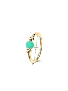Khuyên mũi đá Opal 18G, 8mm/10mm, thép không gỉ 316L chất lượng phẫu thuật, không gây dị ứng - Thích hợp cho xỏ lỗ mũi/vách ngăn và xỏ sụn tai, unisex, thích hợp đeo hàng ngày, thúc đẩy quá trình lành vết thương, thích hợp cho lỗ xỏ mới, thoải mái khi đeo, không ảnh hưởng đến giấc ngủ. - Vàng - Xem 12