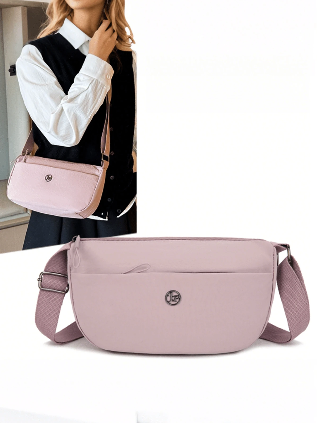 Large Capacity Women's Shoulder Bag Fashionable Crossbody Bag Compact Square Wallet Modern Women's Handbag Stylish Casual Waist Bag Fabric Tote Bag - Multicolor - View 1