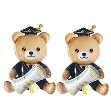 2 quả bóng bay hình mũ tốt nghiệp, bằng tốt nghiệp và gấu bông, thích hợp cho lễ tốt nghiệp, tiệc trong khuôn viên trường, trang trí sự kiện tốt nghiệp. - Hãy đón nhận chú gấu chứng chỉ tốt nghiệp - Xem 2